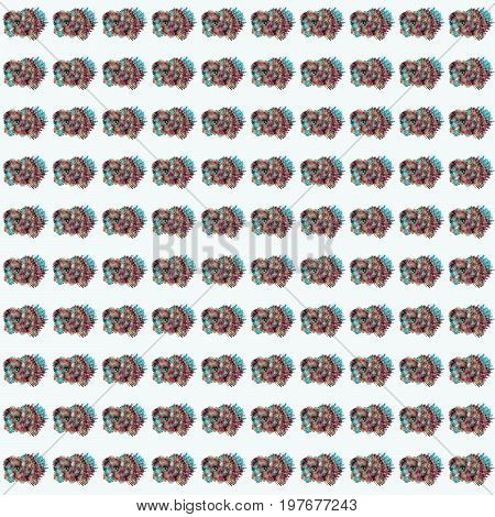 Abstract seamless fractal pattern of goldfish on a white background is suitable for tiles in the bathroom fabric and wallpaper.
