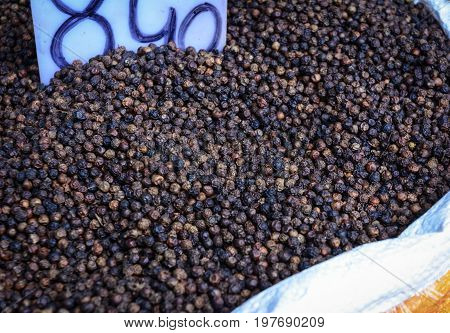 Selling Nuts And Dried Fruits At A Bazaar In India