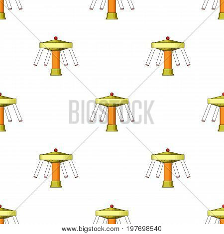 Carousel with seats on chains for children. Amusement park.Amusement park single icon in cartoon style vector symbol stock web illustration.