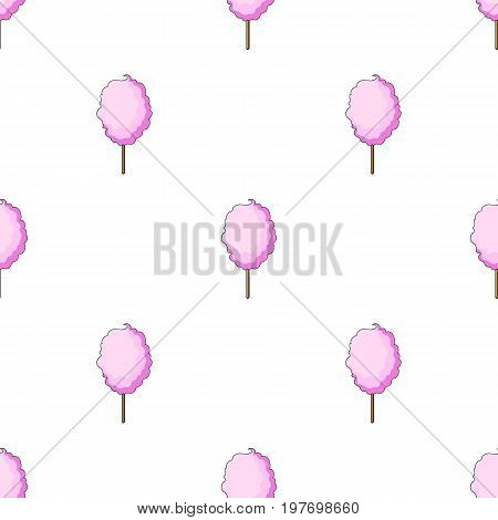 Pink sweet cotton wool on a stick. Dessert for children and sugar in the amusement park.Amusement park single icon in cartoon style vector symbol stock web illustration.