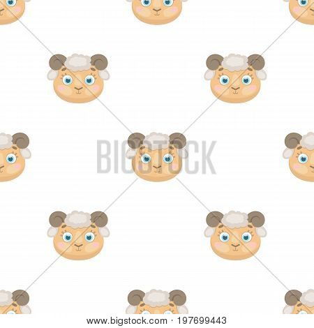 Ram muzzle icon in cartoon design isolated on white background. Animal muzzle symbol stock vector illustration.