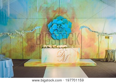 Serving A Wedding Dinner. Catering Concept