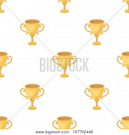 Gold Cup for the first place.The award winner of the racing competition.Awards and trophies single icon in cartoon style vector symbol stock web illustration.