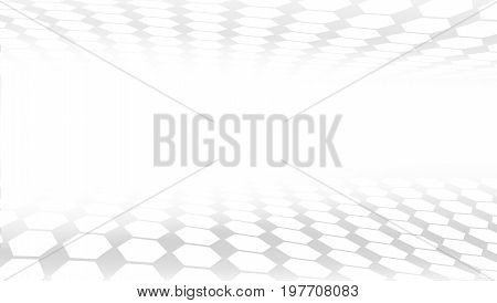 White And Grey Abstract Perspective Background 16x9. Eps10 Vector