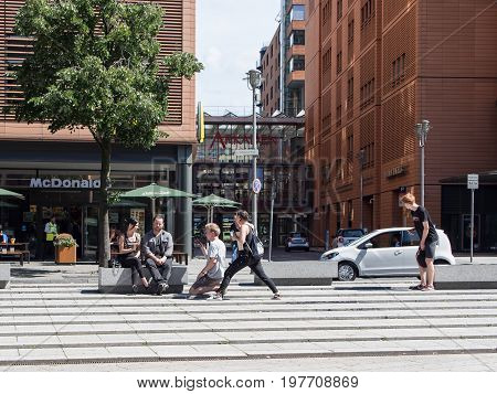 BERLIN GERMANY - JULY 30 2017: Participants of German TV Talent Show Das Supertalent Filmed In Front of Stage Theater At Potsdamer Platz In Berlin