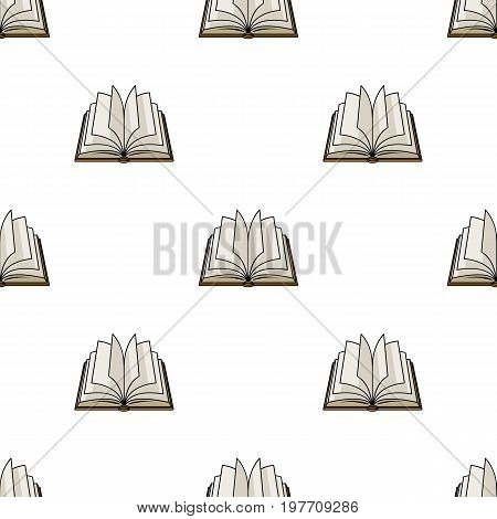 Opened book icon in cartoon design isolated on white background. Books symbol stock vector illustration.
