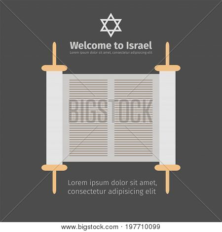 Torah scroll icon. Vector sign for web graphics.