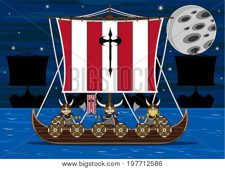 Viking Longboat At Sea