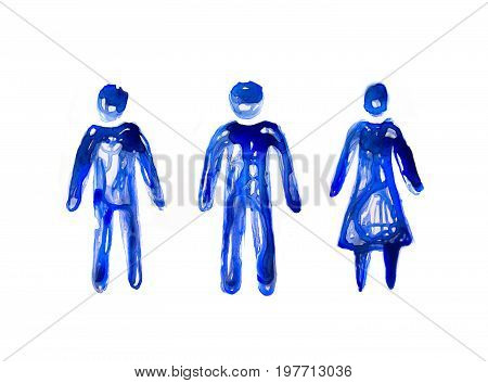 Abstract people made of beautiful watercolour effects.