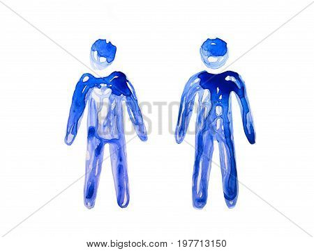 Abstract people made of beautiful watercolour effects.