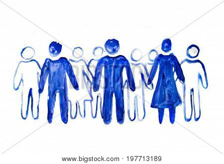 Abstract people made of beautiful watercolour effects.