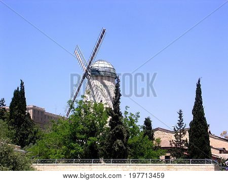 Mill of Montefiyory in Yemin Moshe district in Jerusalem Israel