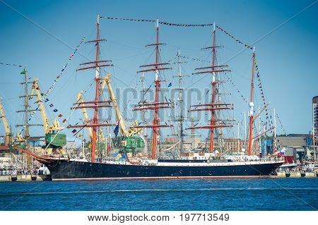 KLAIPEDA, LITHUANIA - JULY 29, 2017: Participating ship 