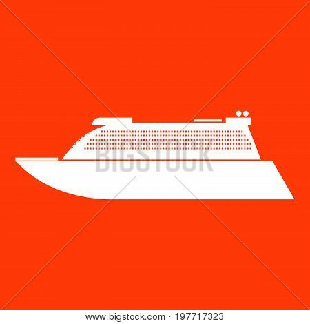Transatlantic Cruise Liner White Icon .