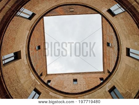 Mantova, Italy - October 18, 2016: Courtyard of Mantegna House in Mantova Italy