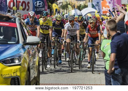 Jaworzno, Poland - July 31, 2017: Cyclists At The Start Of The Third Stage Of The 74. Tour De Pologn
