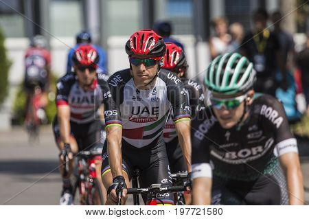 Jaworzno, Poland - July 31, 2017: Cyclists At The Start Of The Third Stage Of The 74. Tour De Pologn