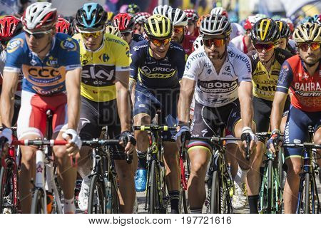 Jaworzno, Poland - July 31, 2017: Cyclists At The Start Of The Third Stage Of The 74. Tour De Pologn