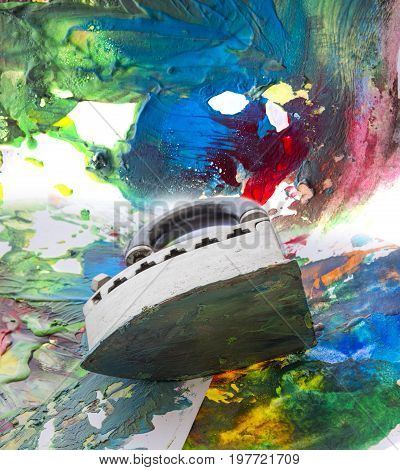 an encaustic colors and iron for encaustic art
