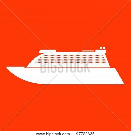 Transatlantic Cruise Liner White Icon .