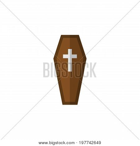 Casket Vector Element Can Be Used For Casket, Coffin, Dead Design Concept.  Isolated Coffin Flat Icon.