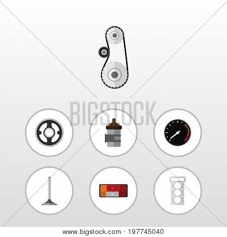 Flat Icon Auto Set Of Headlight, Car Segment, Packing And Other Vector Objects