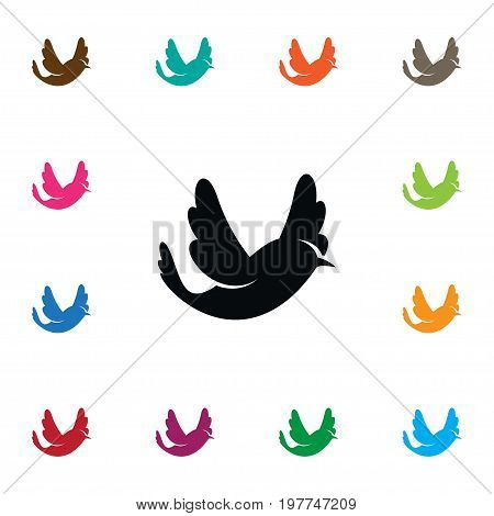 Bird Vector Element Can Be Used For Swallow, Martlet, Bird Design Concept.  Isolated Martlet Icon.