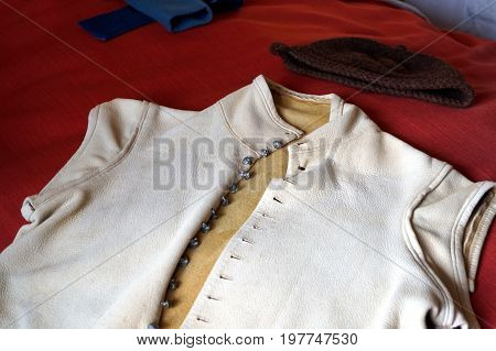 Traditional Medieval Tudor Jacket Or Waistcoat, With Woolen Hat