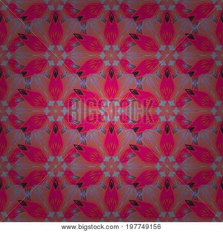 Orient symmetry lace meditation symbol. Arabic Vintage decorative ornament. Tribal ethnic texture. East Islam Indian ottoman motifs. Vector Mandala colored on pink background. Mandala pattern.