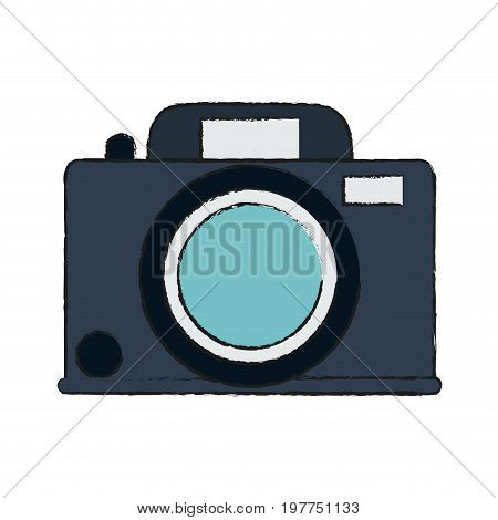 Colorful camera doodle over white background vector illustration