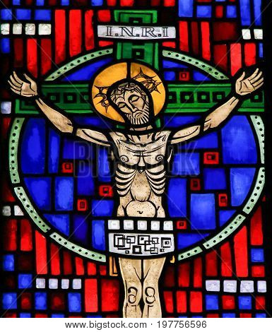 Stained Glass In Worms - Jesus On The Cross