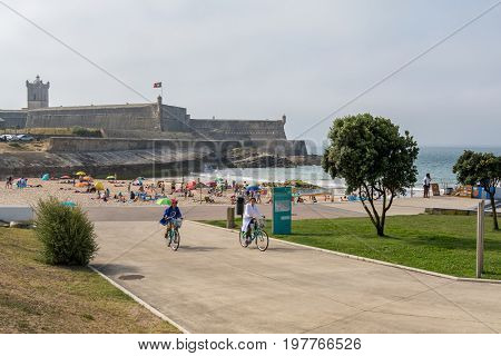 Moinho Beach In Carcavelos, Portugal.