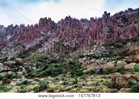 Majestic landscape of mountains in desert of Arizona at Tonto National Forest USA