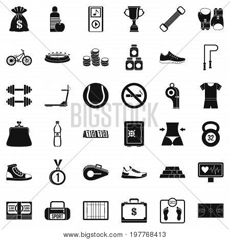 Basketball score icons set. Simple style of 36 basketball score vector icons for web isolated on white background