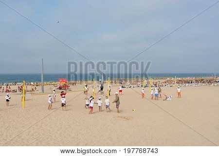 Carcavelos Portugal. 04 July 2017. Carcavelos beach in Carcavelos. Carcavelos Portugal. photography by Ricardo Rocha.