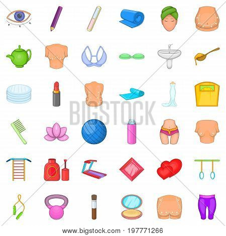 Beauty icons set. Cartoon style of 36 bauty vector icons for web isolated on white background
