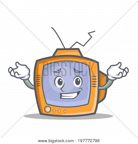 Grinning TV character cartoon object vector illustration
