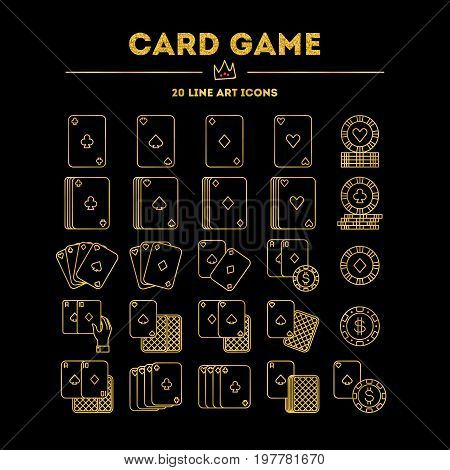Card Game, Vector Icon Set