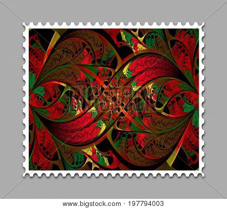 Computer Generated Fractal Artwork Stamp Template
