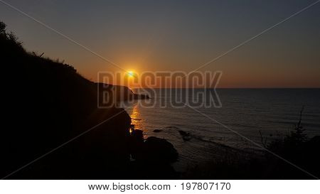 Sunset Over The Coastline Of Sinemorets, Bulgaria