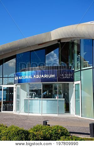 BUGIBBA, MALTA - MARCH 28, 2017 - View of National Aquarium in St Pauls Bay Bugibba Malta Europe, March 28, 2017.