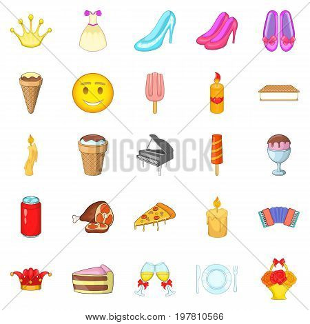 Rendezvous icons set. Cartoon set of 25 rendezvous vector icons for web isolated on white background