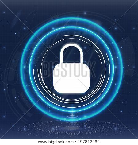 Safety screen.Futuristic user interface. Abstract virtual graphic touch user interface. HUD. Hi-tech basic. Blue and white elements. UI hud infographic interface screen monitor radar set web elements