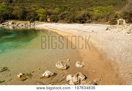 Beach Kruscica near Merag on the island of Cres (Croatia)