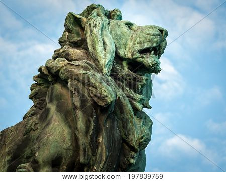 Lion of the Schemerl Bridge in Vienna