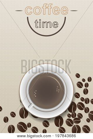 Coffee time design poster with brown background.