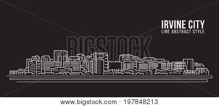 Cityscape Building Line art Vector Illustration design - Irvine city