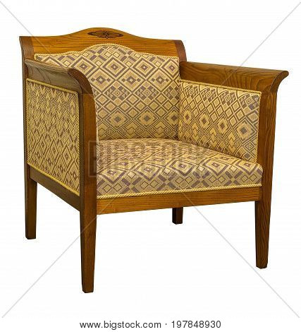 Vintage antique Art deco sofa chair isolated on white background