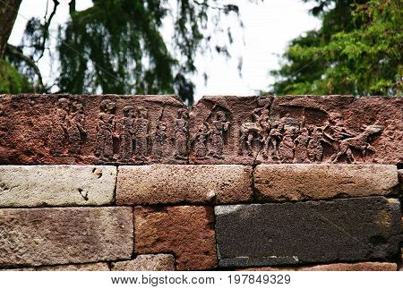 The relief of sukuh temple in Indonesia