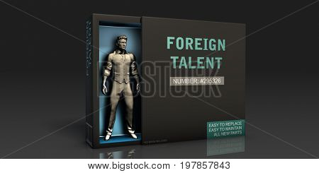 Foreign Talent Employment Problem and Workplace Issues 3D Illustration Render